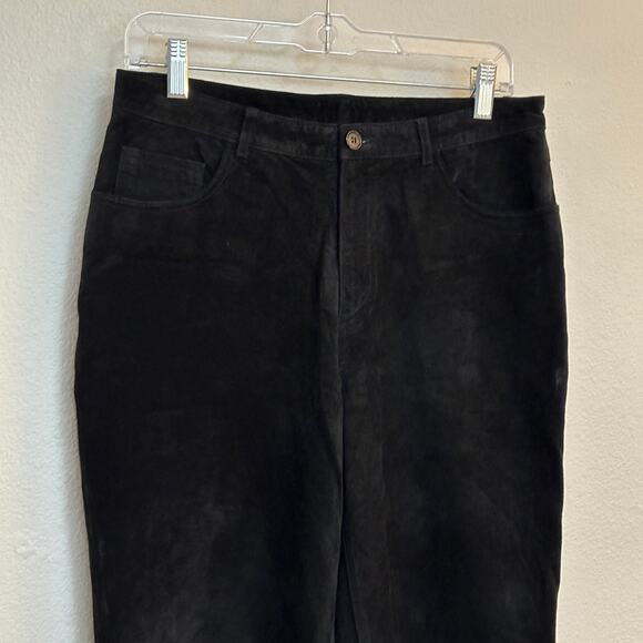 Vintage 90s Brandon Thomas Black Suede Straight Leg Pants Western Cowgirl Fall - Picture 9 of 10